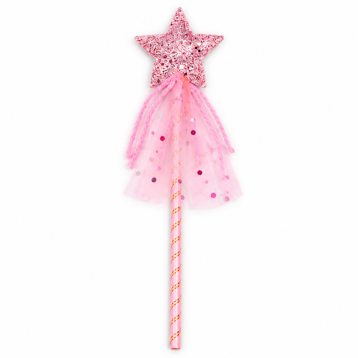 Girls’ Pastel Fairy Wings, Pink Star Tutu & Wand, Butterfly Fairy Dress-Up Set