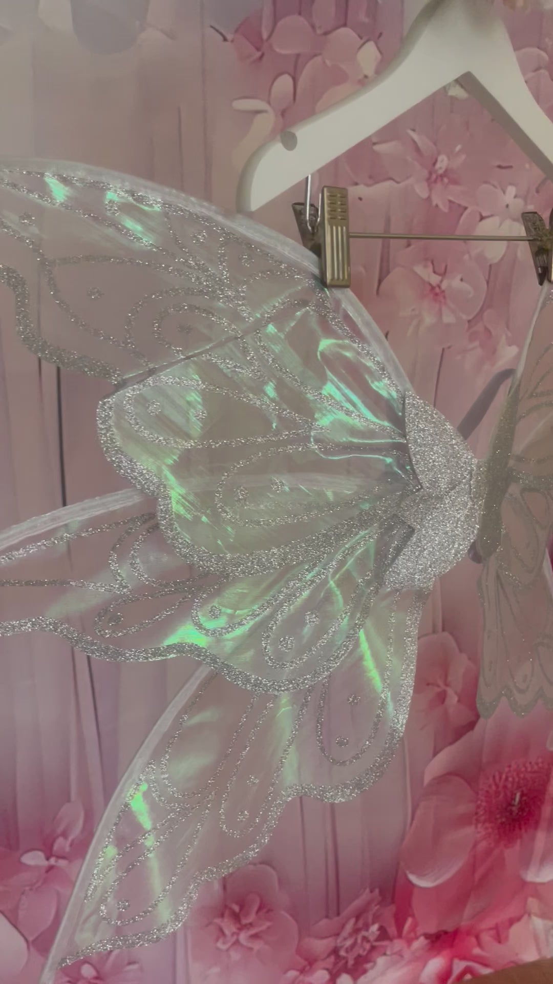 White Fairy Wings  with optional Tutu Skirt.