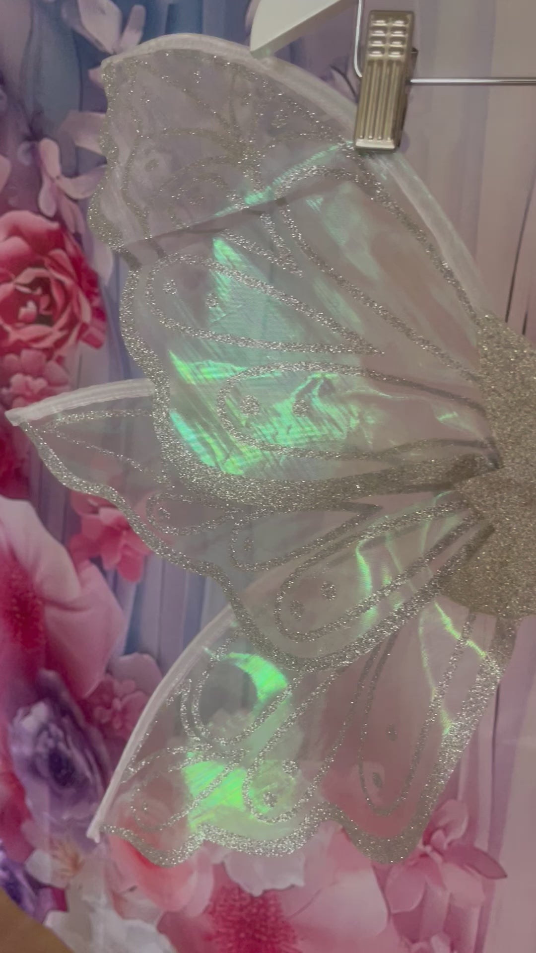 White Fairy Wings  with optional Tutu Skirt.