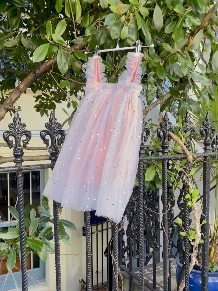 Sparkly star fairy dress. Unicorn dress, flower girl dress, cake smash, birthday dress, fairy party, butterfly dress, fairy dress
