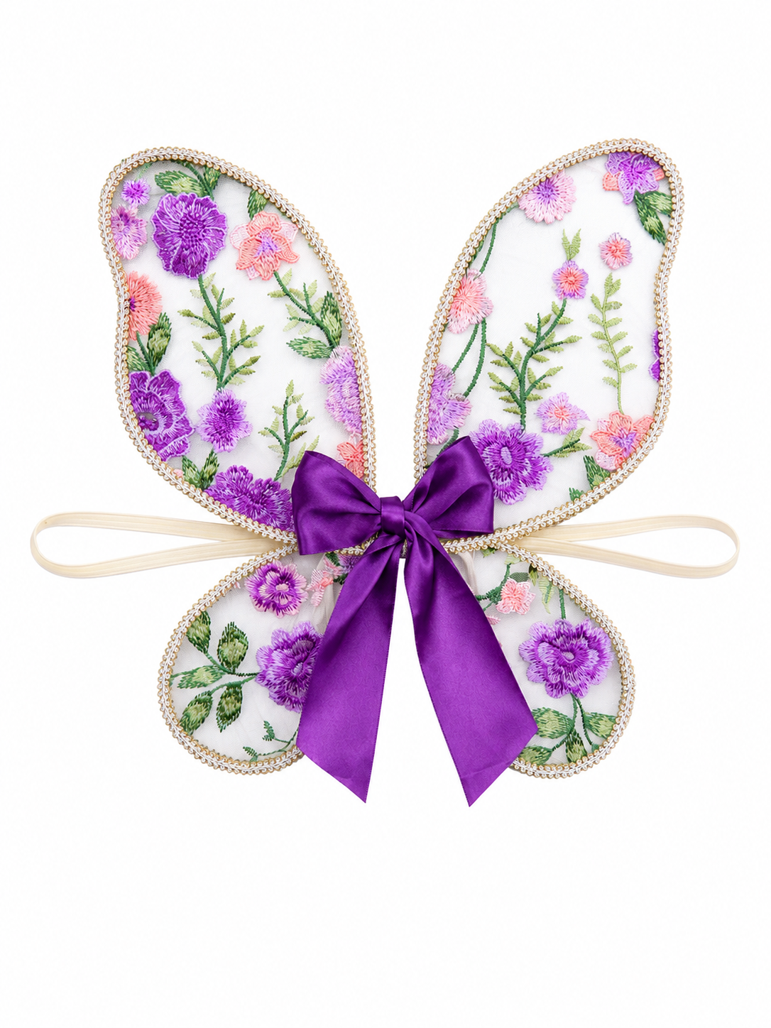 Handmade Lilac and Purple Embroidered Baby Fairy Wings – 6–18 Months