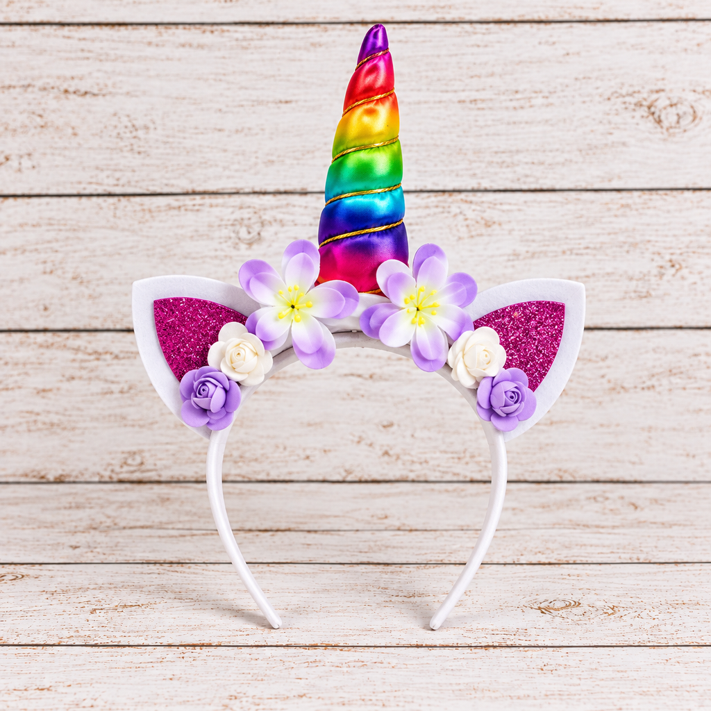 Rainbow Unicorn Costume Set for Girls | Metallic Wings, Colourful Tutu & Floral Horn Headband