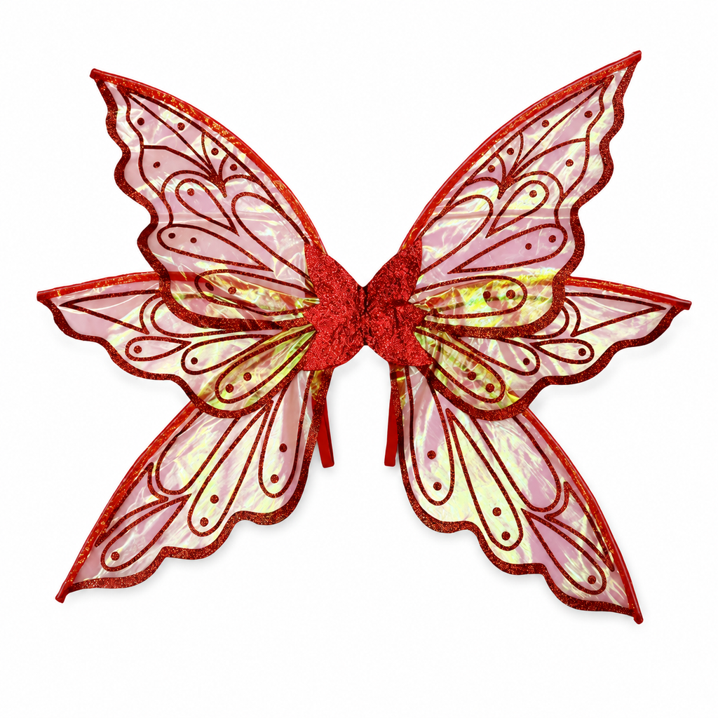 Red Iridescent Organza Fairy Wings for  All Ages