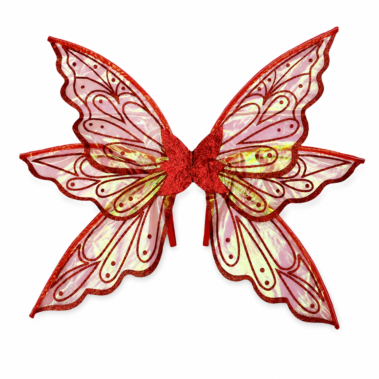 Red Iridescent Organza Fairy Wings for  All Ages