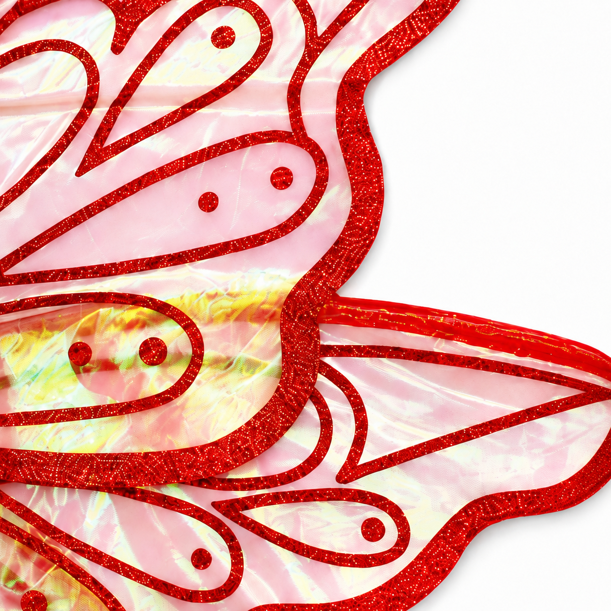 Red Iridescent Organza Fairy Wings for  All Ages