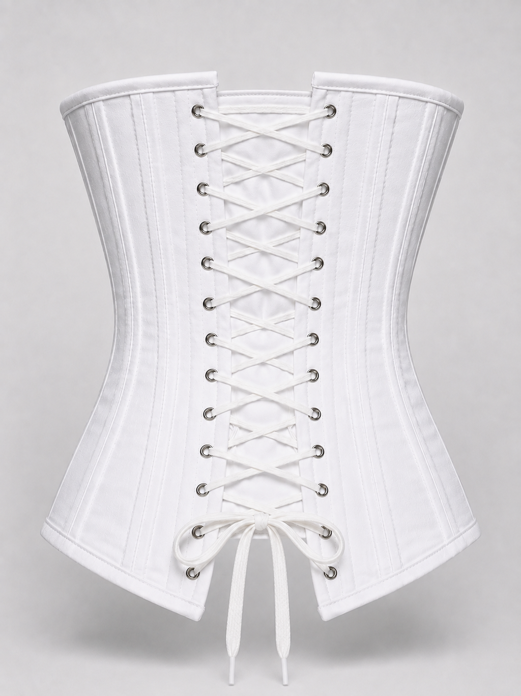 White Cotton Bridal Corset, Steel Boned Overbust Corset, Lace Up Wedding Corset, Waist Training and Everyday Shapewear
