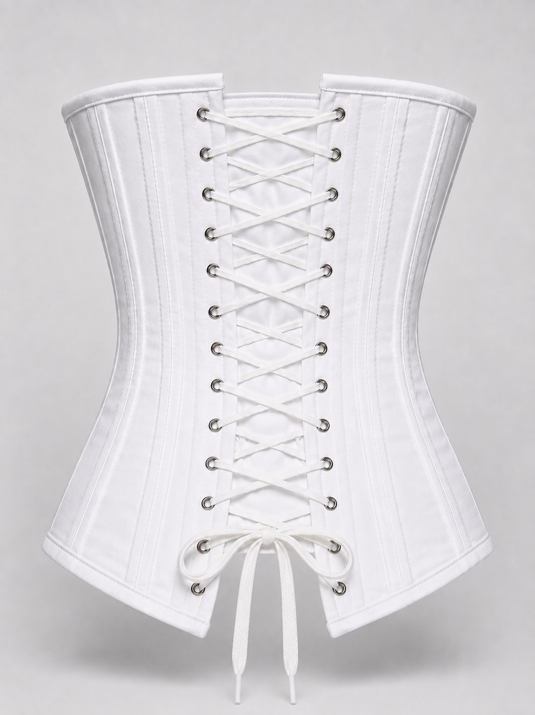 White Cotton Bridal Corset, Steel Boned Overbust Corset, Lace Up Wedding Corset, Waist Training and Everyday Shapewear