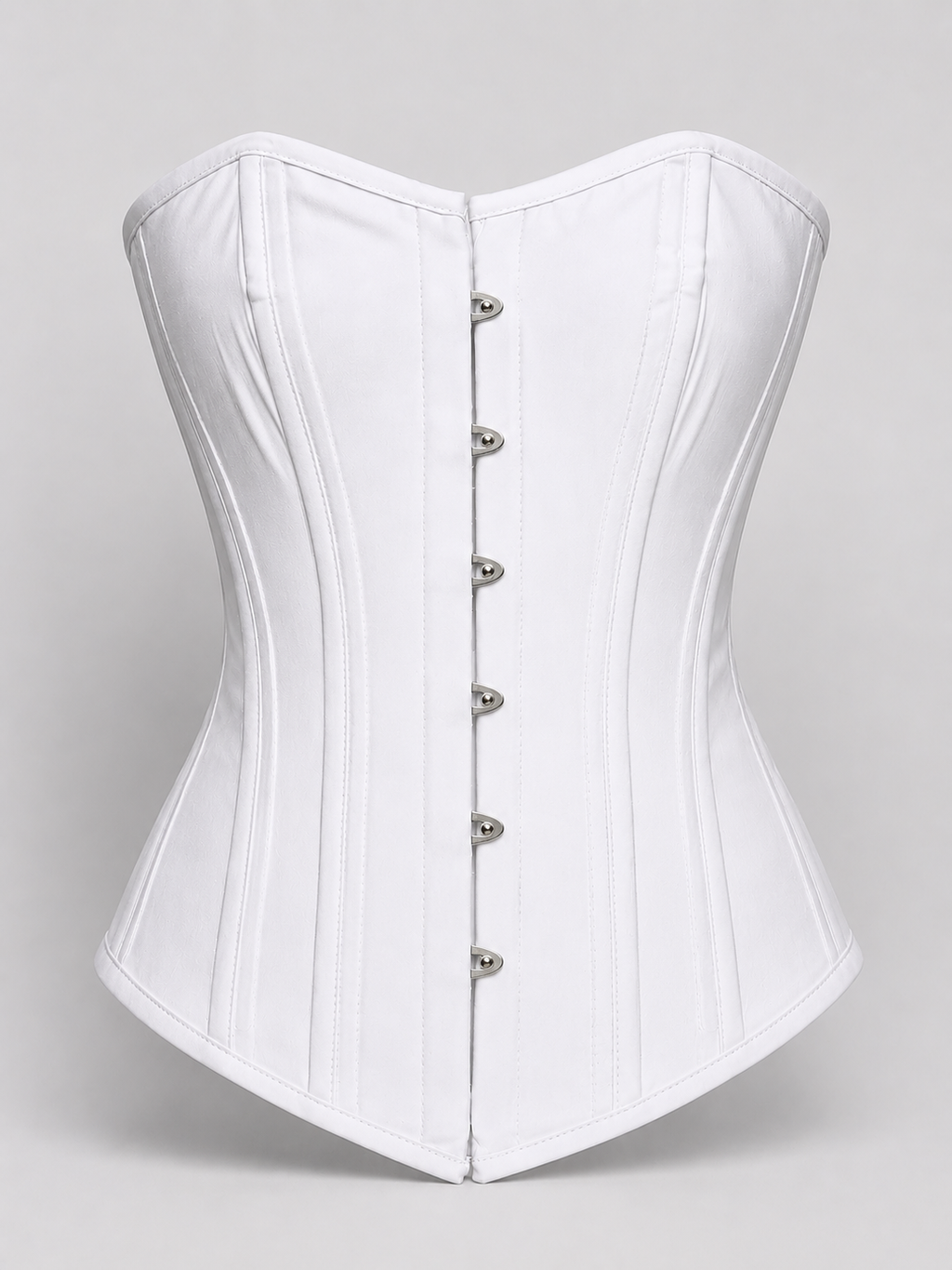 White Cotton Bridal Corset, Steel Boned Overbust Corset, Lace Up Wedding Corset, Waist Training and Everyday Shapewear