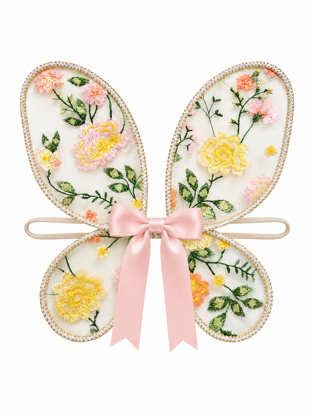 Handmade Yellow Floral Child Fairy Wings | 18 Months–8 Years