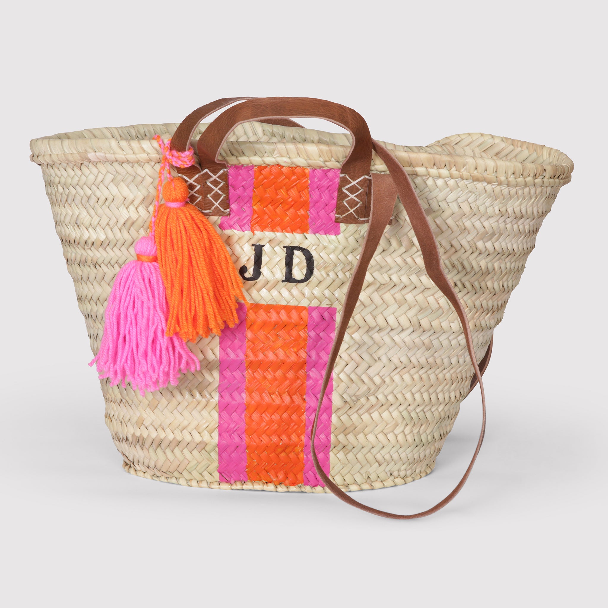 Angelina Double handle French Market Basket with Personalisation