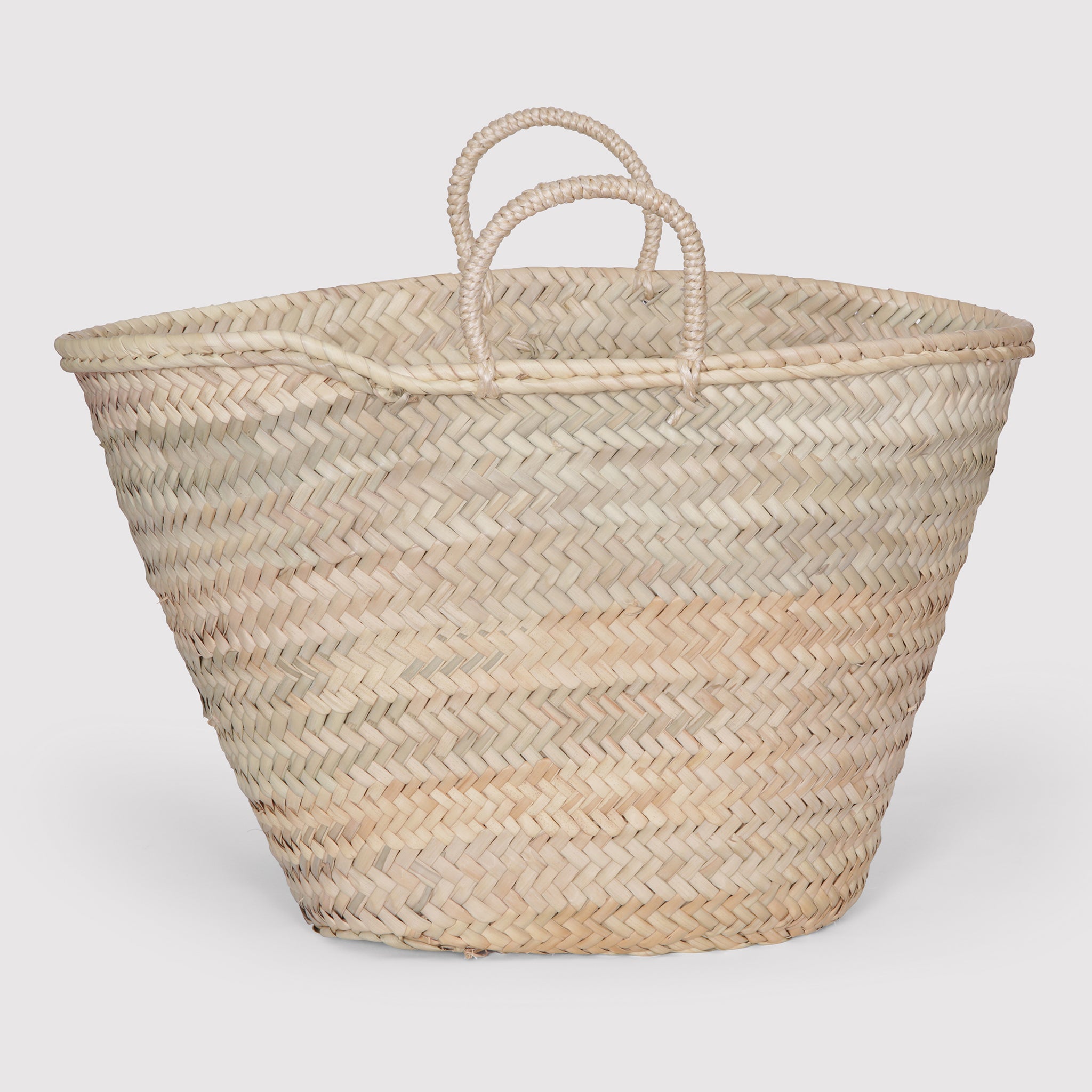 Elisa - Straw handle monogram basket