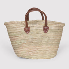 Load image into Gallery viewer, Bella Personalised Monogram Basket  with brown leather handles