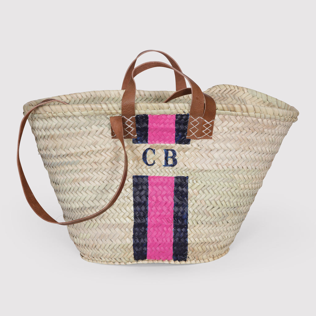Angelina Double handle French Market Basket with Personalisation