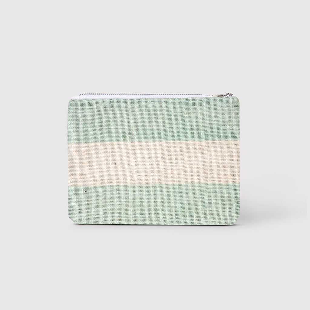 Ophelia - Pretty Pastel Green Clutch/ Pouch with Tassel and Sequins Words
