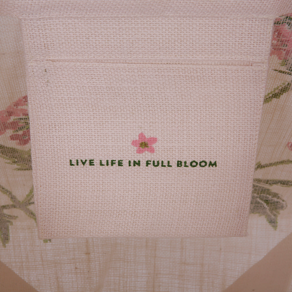 Nyra - Lilac flower Jute Bag with Leather Handles