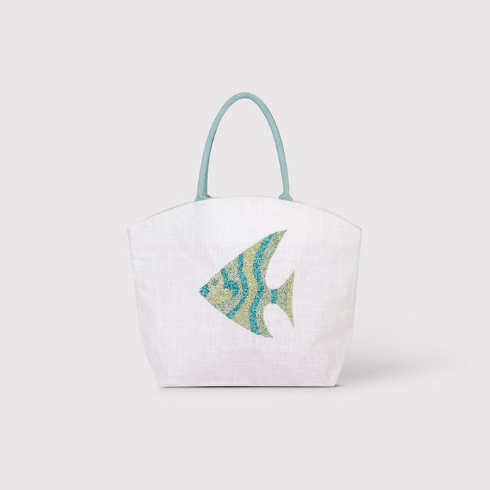 Mila Jute Bag with Beaded Fish design