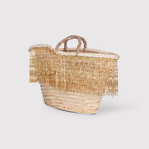 Xanthe -   Basket, personalised, straw bag with gold trim