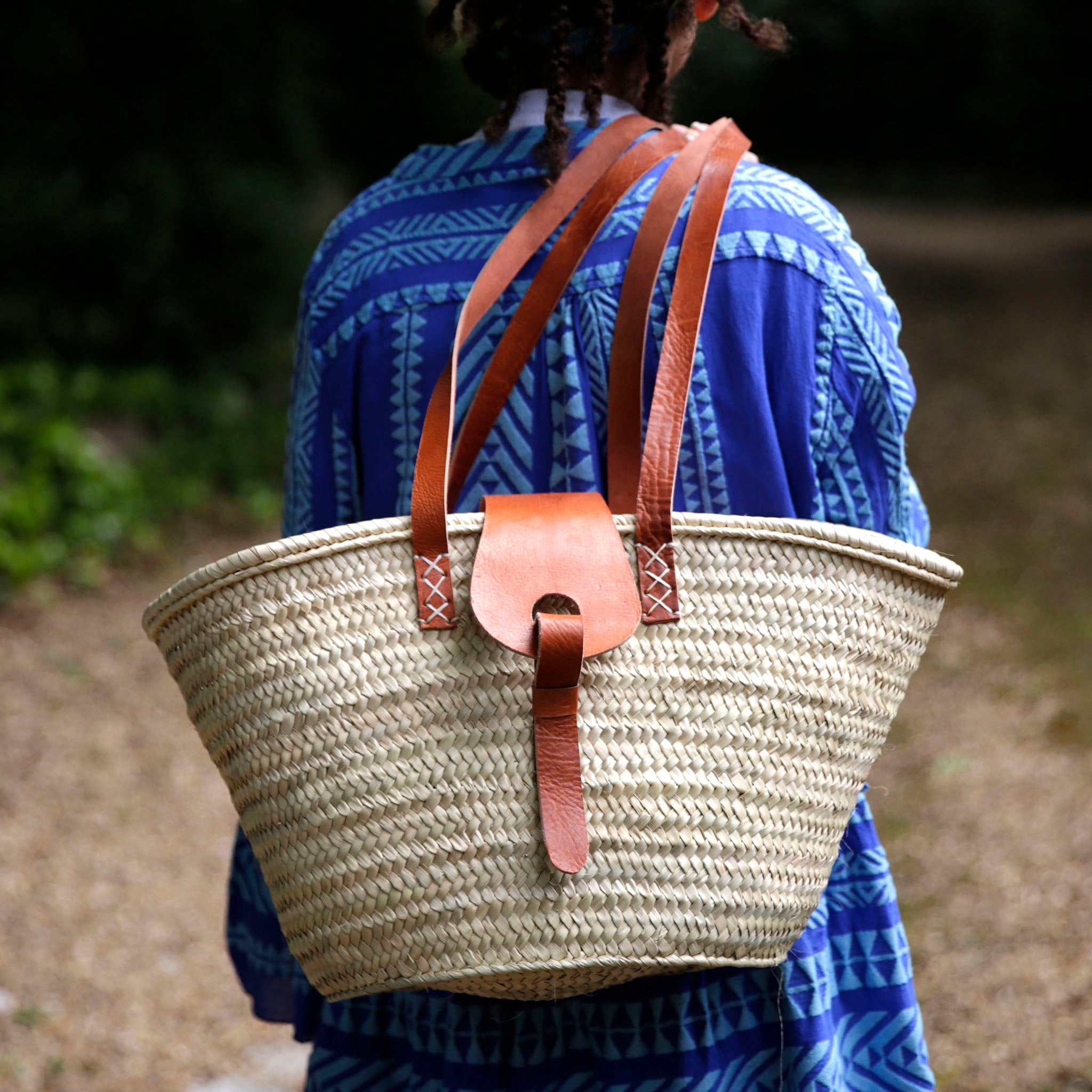  FRENCH BASKET straw bag with leather handles, beach bag, straw  bag, market basket, shopping basket, wicker basket with handle, wicker  basket : Handmade Products