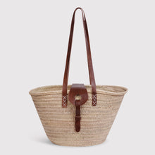Load image into Gallery viewer, Hattie Market Basket with long handles and over security strap