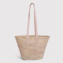 Load image into Gallery viewer, Lyra - Straw French Market basket with single pink handle