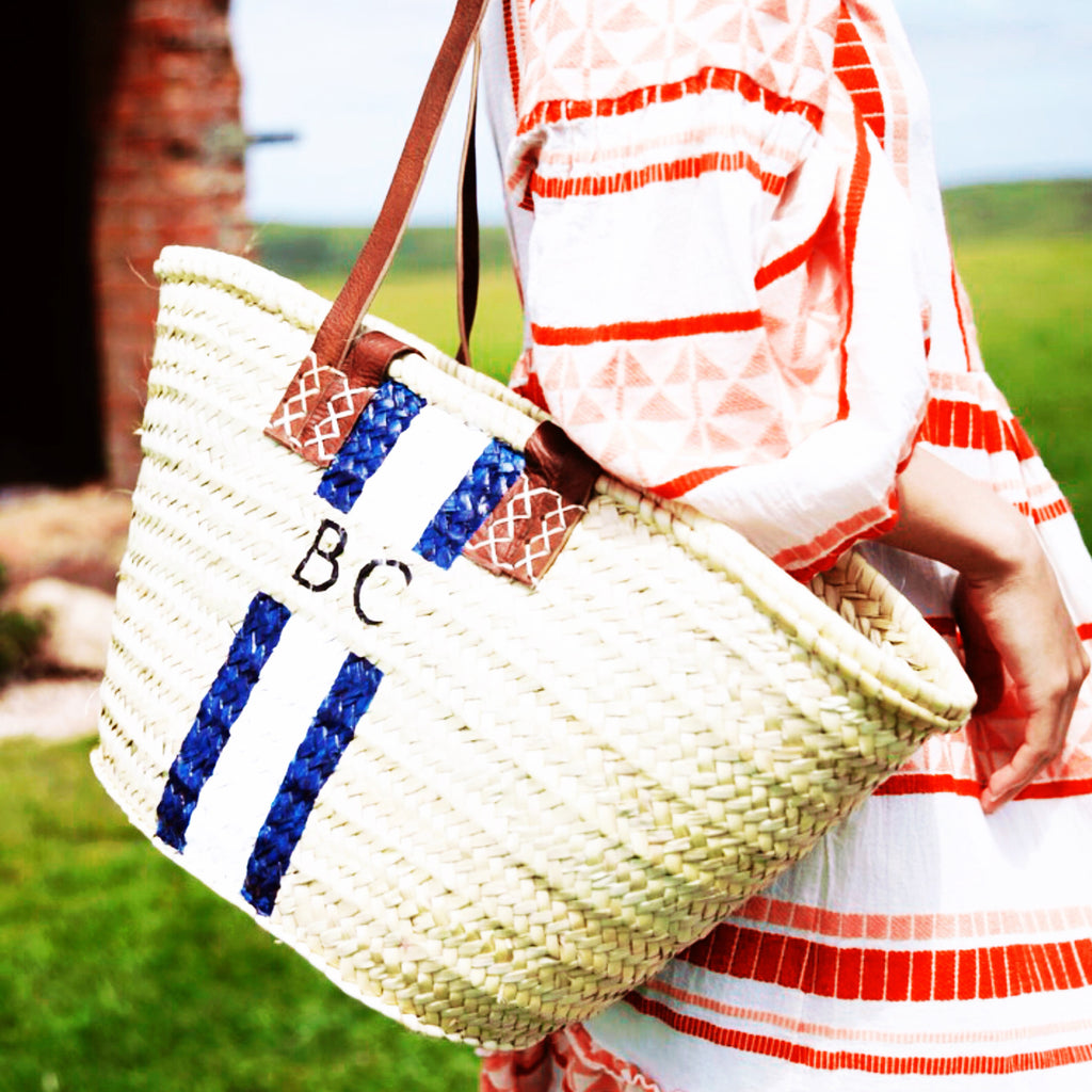 Angelina Double handle French Market Basket with Personalisation
