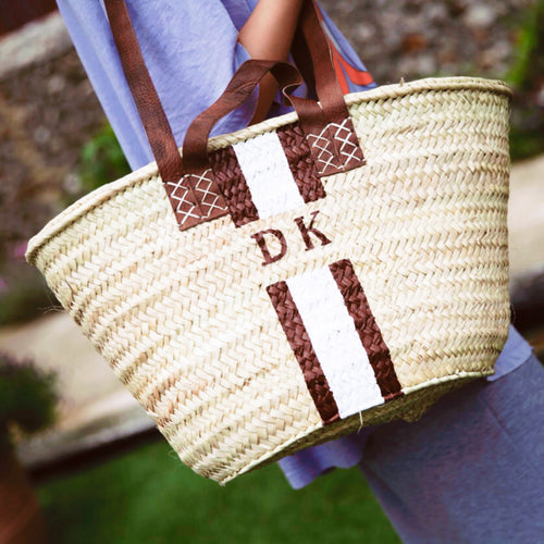 Angelina Double handle French Market Basket with Personalisation